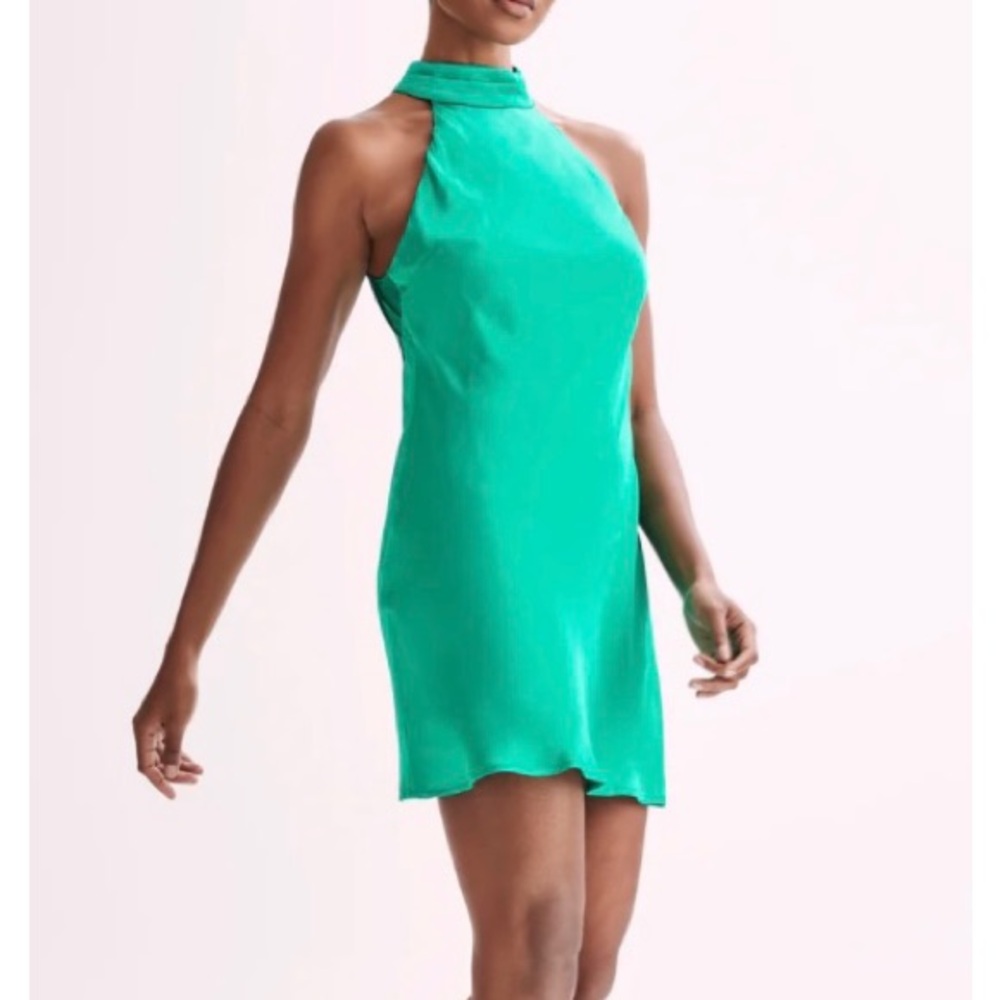 Claire Shiny A Line Mini Dress